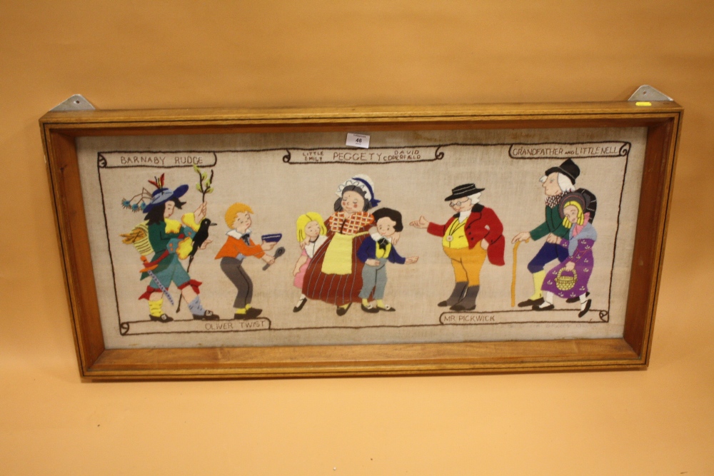 VINTAGE / RETRO 20TH CENTURY APPLIQUE FELT PICTURE DEPICTING VARIOUS CHARLES DICKENS CHARACTERS - - Image 2 of 3