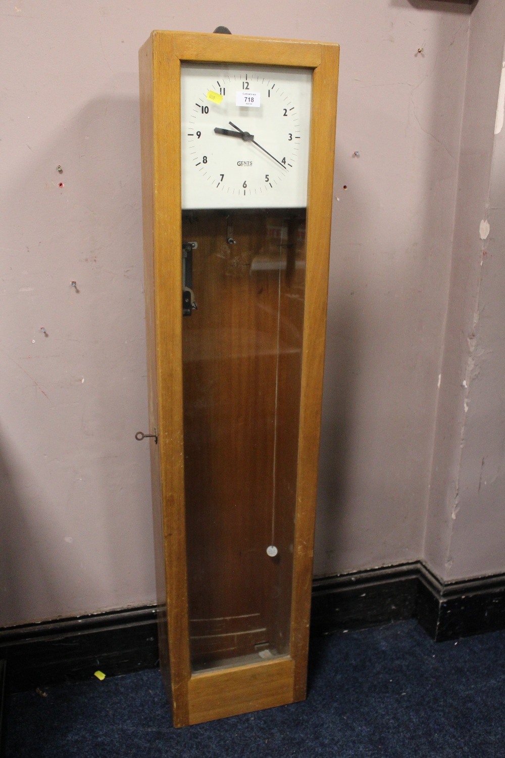 A GENTS OF LEICESTER GLAZED CLOCK H-128.5 CM