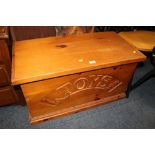 A HONEY PINE 'TOY' BOX W-86 CM