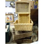 A COLLECTION OF WICKER STORAGE BASKETS ETC. (5)