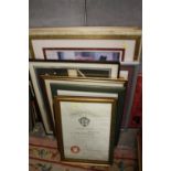 A COLLECTION OF FRAMED PRINTS, EPHEMERA ETC (13)