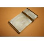 AN ORIENTAL ENGRAVED MOTHER OF PEARL CARD CASE