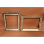 TWO 19TH CENTURY GILT PICTURE FRAMES - REBATE SIZES - 54CM X 43CM AND 43CM X 57CM