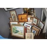 A QUANTITY OF ASSORTED PICTURES AND PRINTS TO INCLUDE A DON BRECKON RAILWAY PRINT "ON THE SEA WALL"