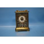 A LIMITED EDITION FOR BUCKINGHAM PALACE "THE PIETRA DURA" CARRIAGE CLOCK 54/100, NO KEY, BOX OR