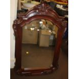 A LARGE MAHOGANY FRAMED MIRROR, APPROX. 120 X 78 CM