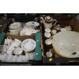 THREE TRAYS OF CERAMICS TO INCLUDE COLCLOUGH