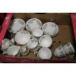 A TRAY OF CROWN STAFFORDSHIRE TEA & DINNERWARE