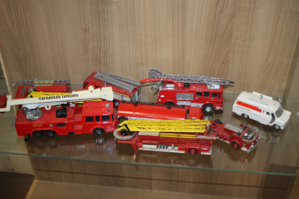 A COLLECTION OF VARIOUS DIECAST EMERGENCY VEHICLES, BY MATCHBOX, DINKY AND CORGI, to include