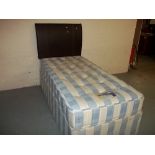 A SLEEPMASTER SINGLE BED DRAWER DIVAN AND MATTRESS WITH HEADBOARD, POCKET COLLECTION