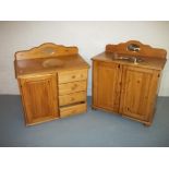 TWO SOLID PINE BEDROOM CHESTS (TWO FEET ARE DETACHED BUT ARE PRESENT)