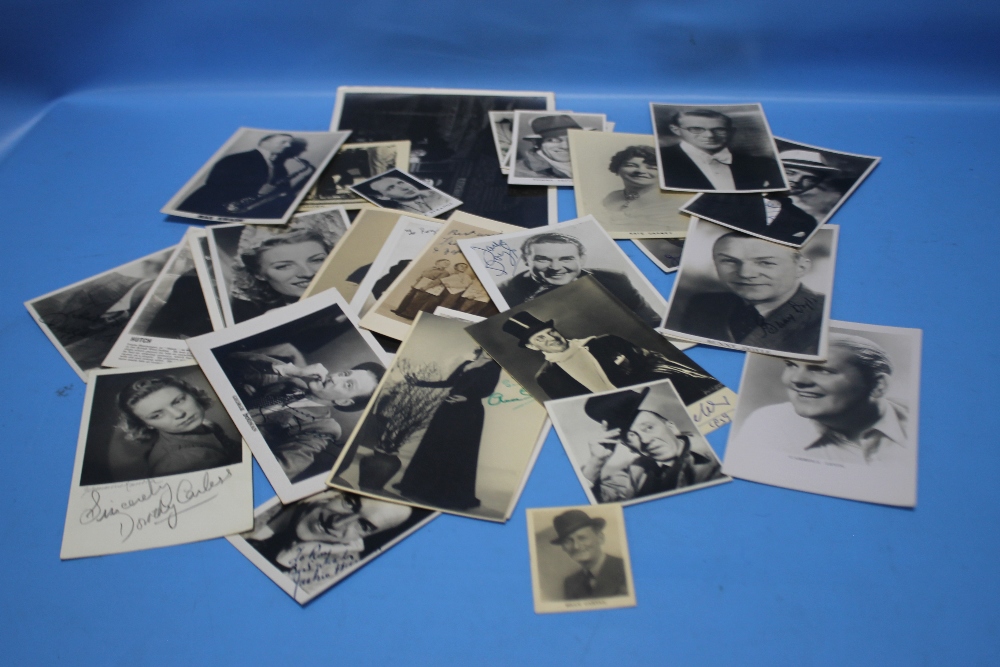 A COLLECTION OF SIGNED 20TH CENTURY PHOTOGRAPHS OF MUSIC HALL AND OTHER STAGE STARS to include