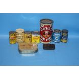 A SMALL COLLECTION OF VINTAGE CONDIMENTS IN ORIGINAL PACKAGING AND EMPTY TINS TO INCLUDE COLMAN'S