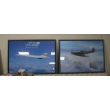 TWO AVIATION INTEREST PRINTS INCLUDING POSTER OF CONCORDE