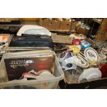 A QUANTITY OF CERAMICS AND SUNDRIES TO INCLUDE LP RECORDS