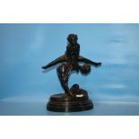A SPELTER STYLE FIGURE SIGNED "BARIE"