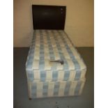 A SLEEPMASTER SINGLE BED DRAWER DIVAN AND MATTRESS WITH HEADBOARD, POCKET COLLECTION