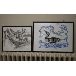 TWO FRAMED AND GLAZED LIMITED EDITION PRINTS SIGNED