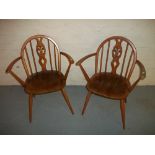 TWO ERCOL CARVER DINING CHAIRS¦Condition Report:SOLID STURDY GOOD CONDITION¦