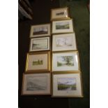 A COLLECTION OF ASSORTED PRINTS TO INCLUDE COUNTRYSIDE SCENES AND GOLFING INTEREST