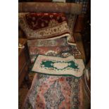 A QUANTITY OF ASSORTED WOOLLEN RUGS - MODERN