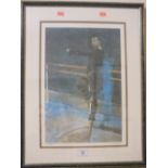 A FRAMED & GLAZED LIMITED EDITION PRINT OF A BALLERINA 385/500 BY R. HEINDEL SIGNED LOWER RIGHT