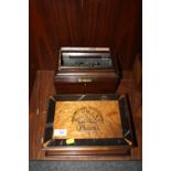 A 'H.UPMANN' CIGAR BOX TOGETHER WITH A TEA CADDY A/F