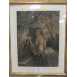 AN ANTIQUE FRAMED & GLAZED BAXTER PRINT ENTITLED THE LOVER'S LETTER 1856