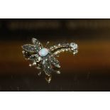 AN OPAL AND MARCASITE DRAGONFLY BROOCH