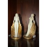 A PAIR OF ART DECO STYLE BOOKENDS