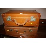 TWO VINTAGE SUITCASES