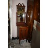 AN EDWARDIAN MIRRORED POT CUPBOARD H-168 CM