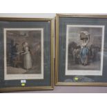 A PAIR OF FRAMED AND GLAZED 'CRIES OF LONDON' ENGRAVINGS DEPICTING FIGURES