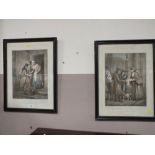 A PAIR OF FRAMED AND GLAZED 'CRIES OF LONDON' ENGRAVINGS DEPICTING FIGURES