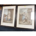 A PAIR OF FRAMED AND GLAZED 'CRIES OF LONDON' ENGRAVINGS DEPICTING FIGURES