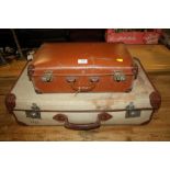 TWO VINTAGE SUITCASES