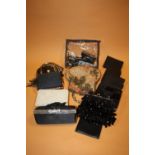 A COLLECTION OF LADIES CLUTCH BAGS, MENS WALLETS ETC