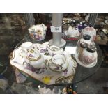 A COLLECTION OF MINIATURE TEAWARE ETC TO INC A ROSENTHAL CONDIMENT SET, SHELLEY JUG & BOWL