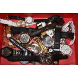 A BOX OF ASSORTED WRISTWATCHES TO INC A ROTARY EXAMPLE A/F