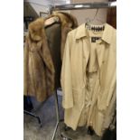 A LADIES VINTAGE MINK FUR JACKET TOGETHER WITH A BURBERRY'S JACKET ETC (4)