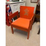 A PRINCE CHARLES INVESTITURE CHAIR FROM THE INVESTITURE AT CAERNARVON CASTLE IN JULY 1969,