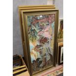 A QUANTITY OF GILT FRAMED AND GLAZED NEEDLEWORKS DEPICTING CLASSICAL SCENES (7)