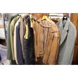 A SELECTION OF GENTS VINTAGE CLOTHING, VARIOUS STYLES & PERIODS TO INC JACKETS / COATS AND A GENTS