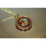 A HALLMARKED 9CT GOLD NORTH WALES CHARITY ENAMELLED FOB MEDAL