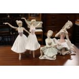 THREE MODERN CERAMIC BALLERINA FIGURES