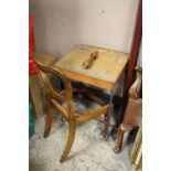 A VINTAGE CHILDS SCHOOL DESK WITH VICTORIAN CHAIR A/F