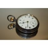 A 925 SILVER FREEMANS POCKET WATCH