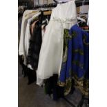 A RAIL OF LADIES MODERN & VINTAGE CLOTHING, VARIOUS STYLES AND PERIODS TO INC DRESSES, COATS,