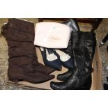 TWO TRAYS OF MODERN CLOTHING & FOOTWEAR TO INC 'COACH' EVENING WEAR ETC