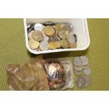 A TUB OF ASSORTED COINAGE